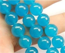 Natural 6-10mm South African Blue Topaz Gems Round Loose Beads 15" AAA