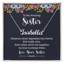 To My Amazing Sister Personalized Name Necklace Gift, Birthday Gifts for SIster