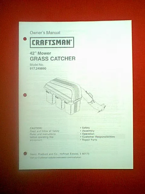 Craftsman 42 2024 inch bagger parts