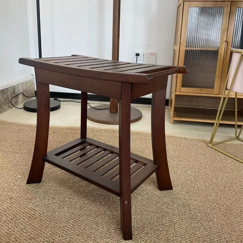 Household bamboo hanging towel shower stool shoe stool multi-functional stool - Image 2 of 4