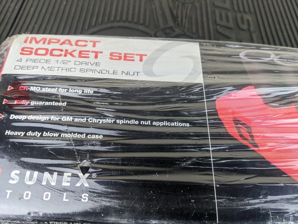 #az575  Sunex 1/2 Drive Metric Deep 6 Point Axle Impact Socket Set Spindle 2838 - Image 3 of 4