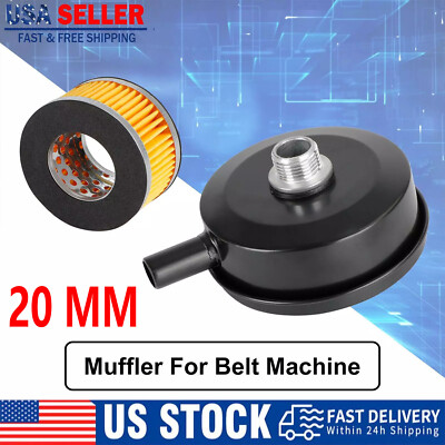 1/2'' 20mm Thread Air Compressor Intake Filter Muffler Silencer Black-Metal T5