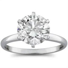 2 1/15ct Round Diamond Solitaire Engagement Ring 14K White Gold