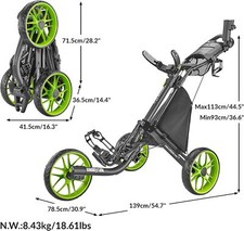 Caddytek CaddyLite EZ V8 Golf Push Cart, Lime, NEW