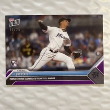 Eury Perez - 2023 MLB TOPPS NOW Card 497 - Purple Parallel 18/25 RC