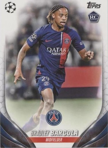 Bradley Barcola Autographed PSG Red Third Soccer Jersey #29
