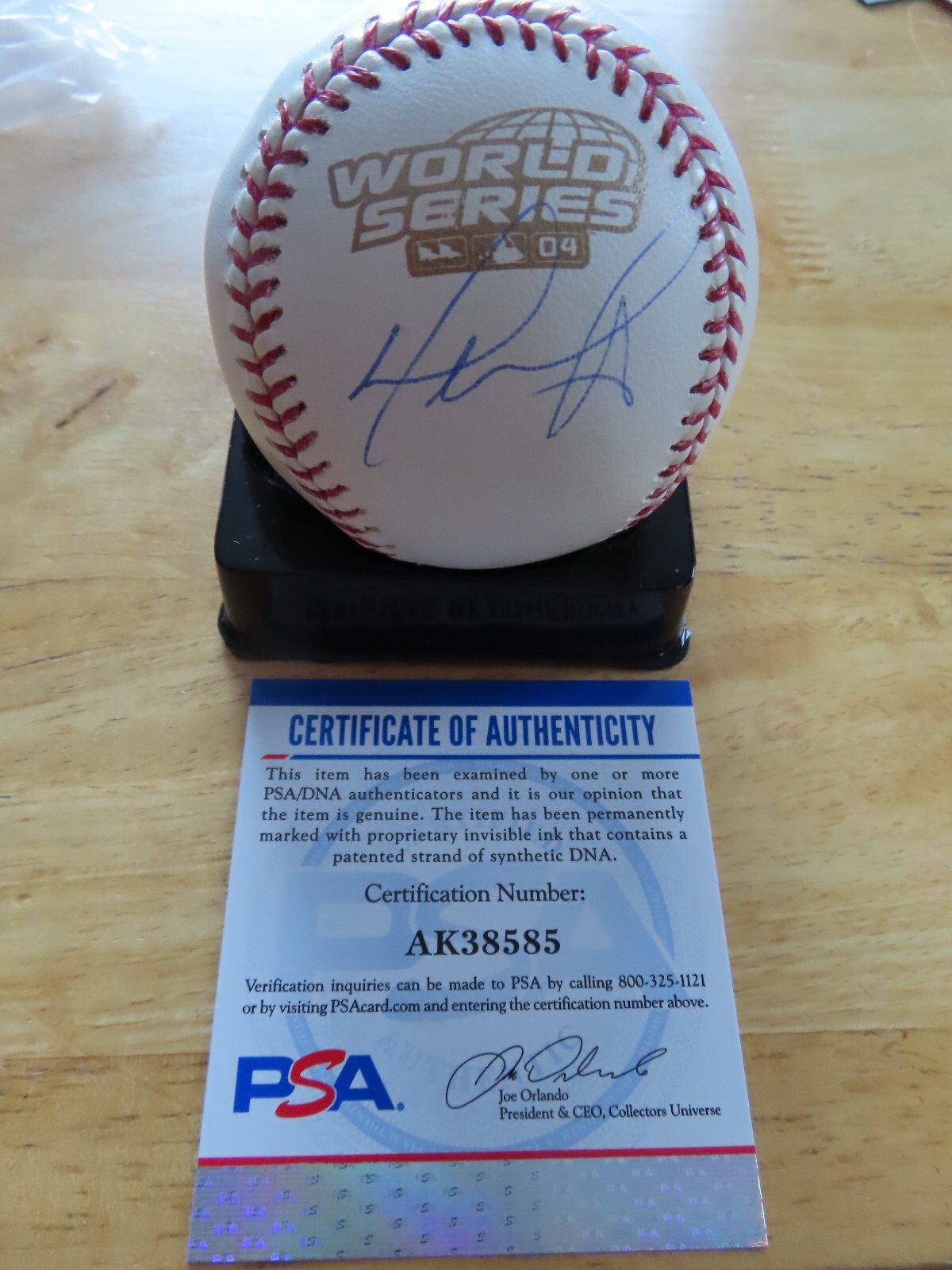 David Ortiz Autographed Signed Boston Red Sox No 34 2004 WORLD SERIES Baseball PSA AK38585 