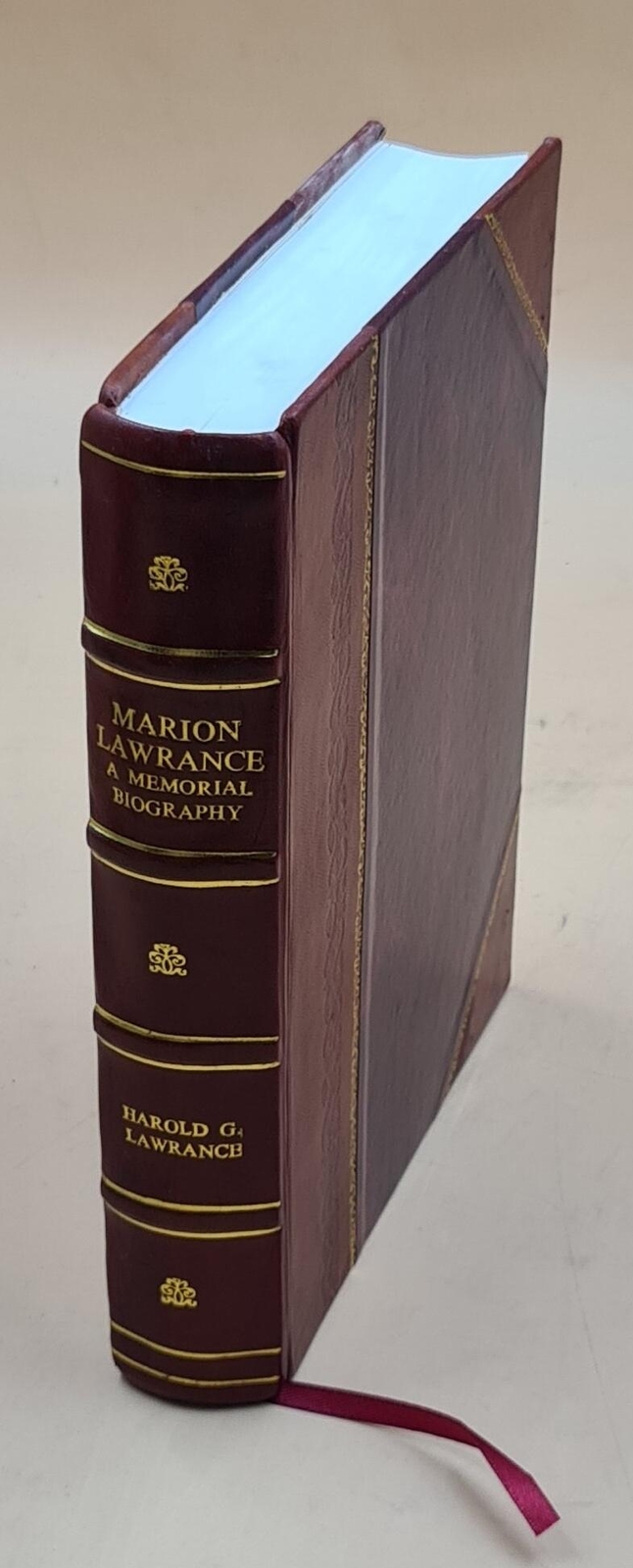 Marion Lawrance Memorial Biography 1925 Leather Bound Edition