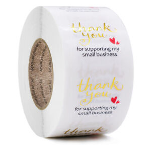 500x Thank You for Your Order Stickers Gold Foil Seal Labels for Small ShopSgygh