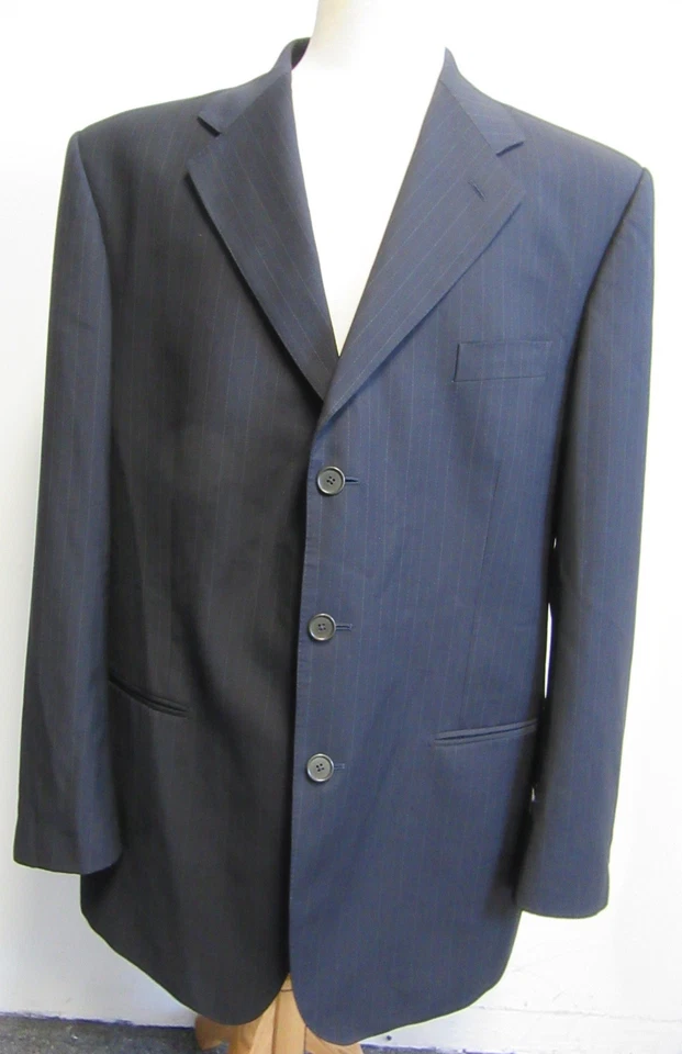 Traje TOMBOLINI by ROBERTO TOMBOLINI lana azul marino rayas 3 botones 56/46R Foto 2 de 4