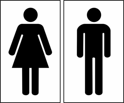 2 insegne WC uomo e donna uomo donna adesivi porta WC decalcomanie bagno - Foto 1 di 3