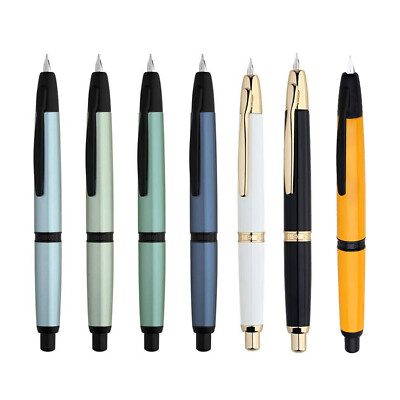 New MAJOHN A1 Press Metal Fountain Pen with Clip Iridium Fine Nib 0.5mm OfficeBC