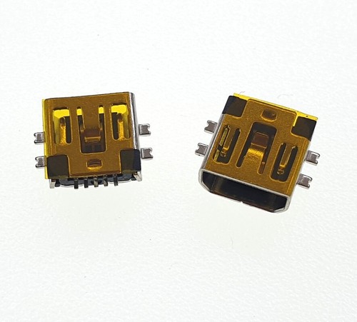 2x Mini-AB USB Socket 5P Short Female Repair Replacement Port 5-Pin SMD ...