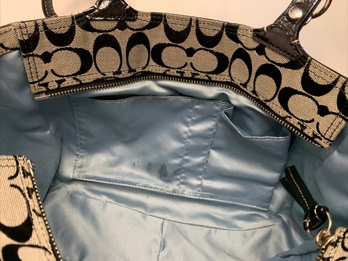Bolso de mano Coach Signature de lona negro F15146 - Imagen 8 de 12