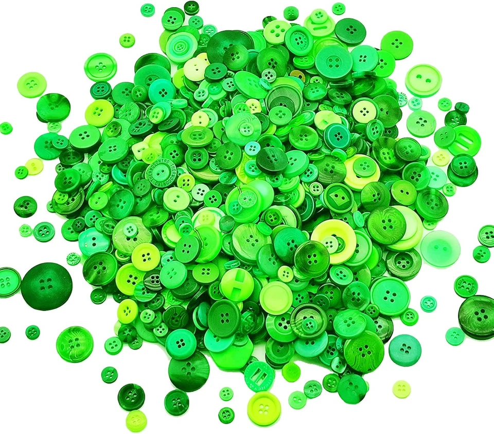 1600 peças botões verdes para artesanato tamanhos variados botão verde artesanato a granel Assor - Imagem 4 de 4