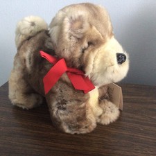 Vtg Natural Regal Rex Fur Stuffed Dog New