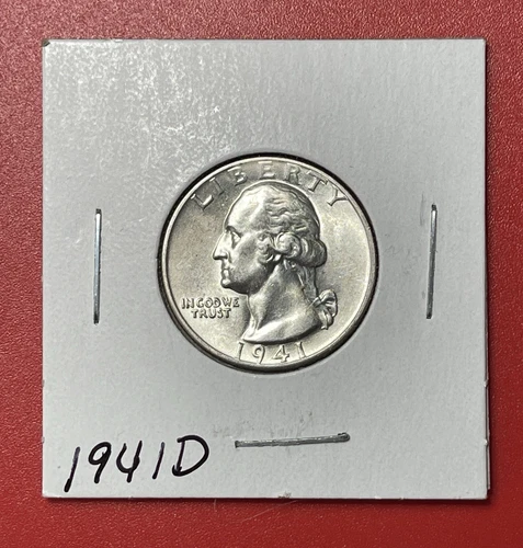 1941 D Washington Silver Quarter, Gem Uncirculated.