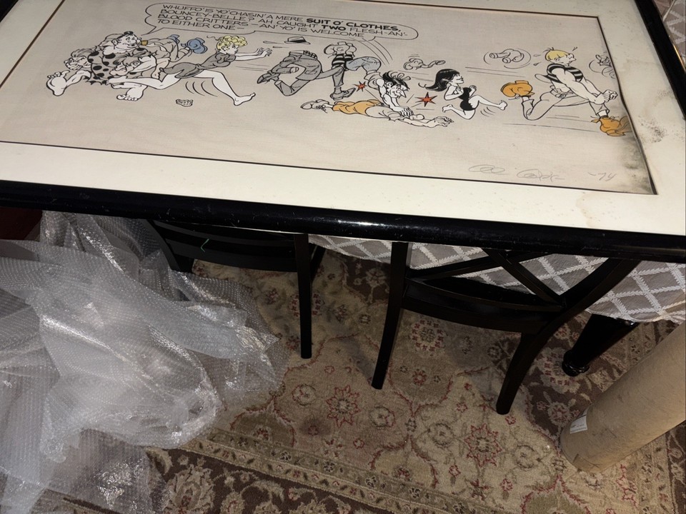 24 X 45 framed SIGNED AL CAPP SKETCH ~ DAISY MAE Li'l Abner Local Pick Up Comic Art