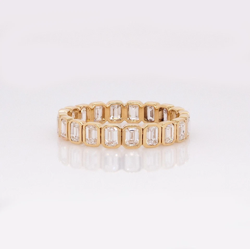 1.6cts Golden Glow Lab Created Diamond Band Ring: Solid 14k Yellow Gold - Image 3 of 4