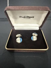 Paul Stuart Plated Enamel Cufflinks, Sailboats