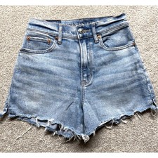 American Eagle Outfitters Womens Denim Cutoff Shorts Light Wash Size 00 Stretch
