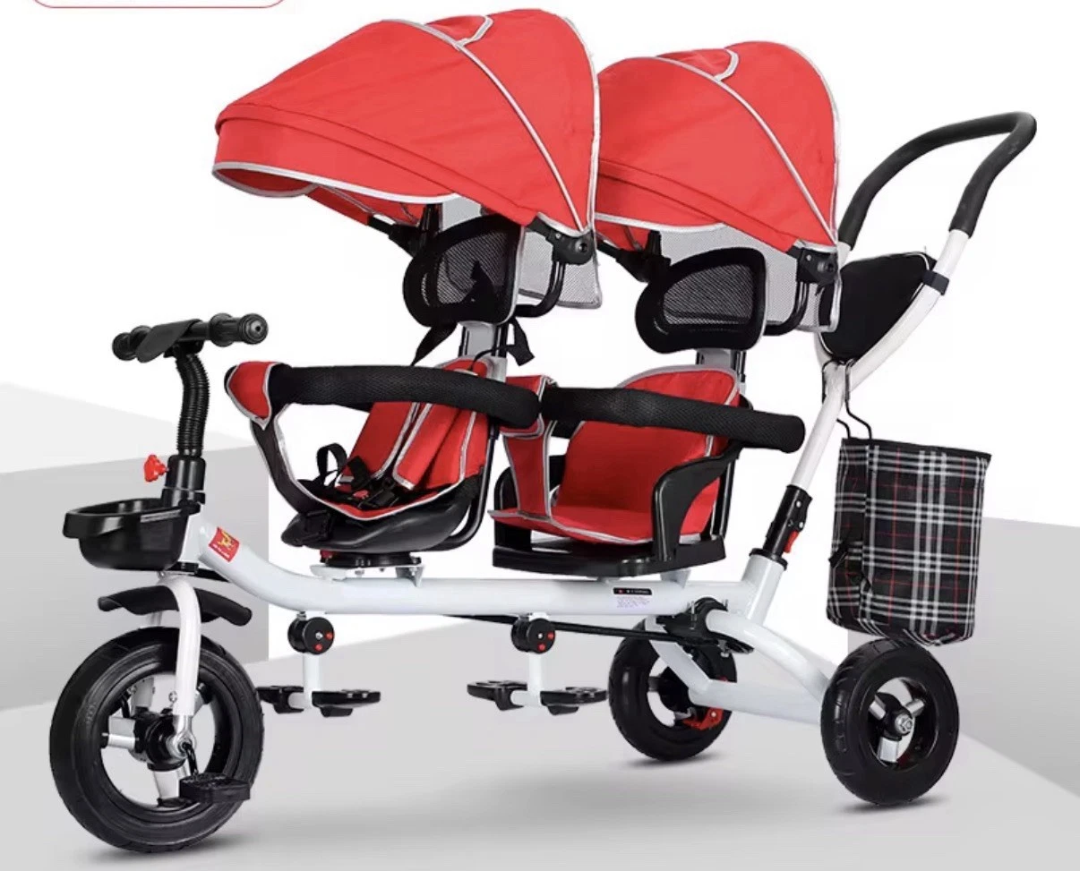 Red/White/Black Double Seat Tricycle Stroller with Canopy
Opens in a new window or tab