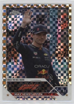 2023 Topps Chrome Formula 1 Gold Checker Flag X-Fractor /50 Max Verstappen 1d59