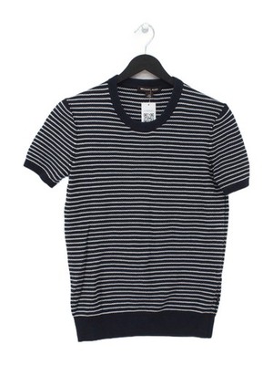 Michael Kors Herren T-Shirt XS blau gestreift 100% Baumwolle Basic