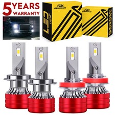 For Chevy Traverse 2013-2017 4X H7 H11 White LED Headlight Bulb High Low Beam F5