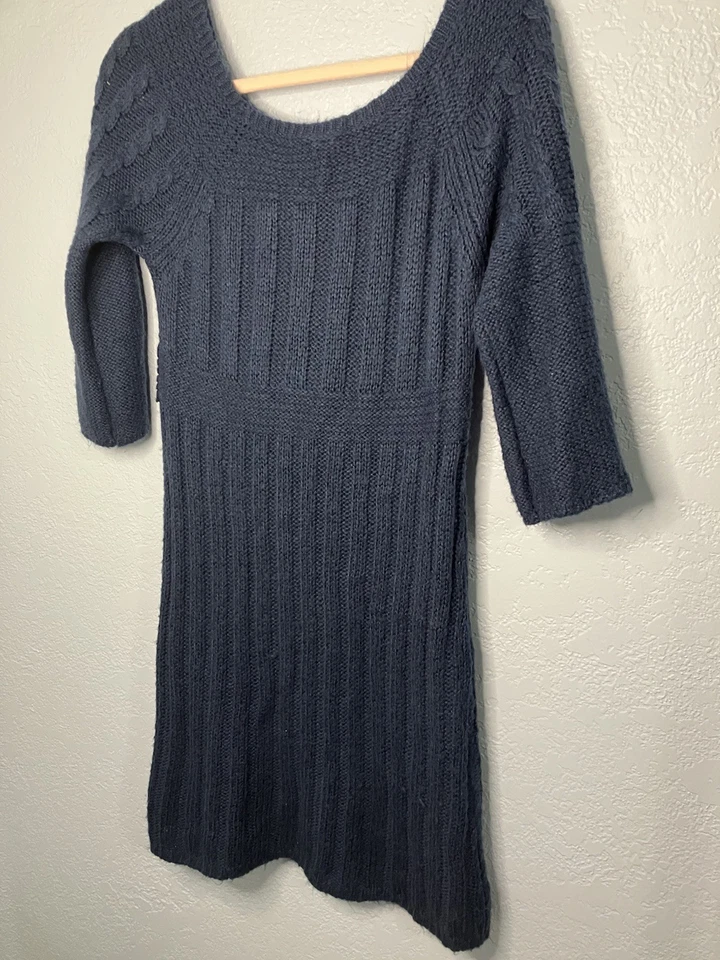 VESTIDO SUÉTER DE PUNTO CON CABLE DEREK HEART MUJER TALLA M En Azul Marino Foto 2 de 4