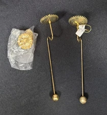 Christmas Tree Candle Holder Clip and Hanging Gold Color (Lot of 3)