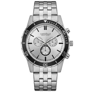 Caravelle New York par Bulova 43A132 Hommes cadran argent Quartz Montre nouvelle marque