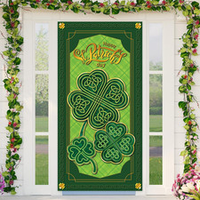 St. Patrick's Day Shamrock Door Cover - Festive Home Decor Sign