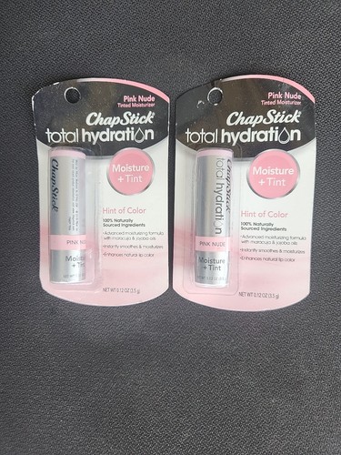 2X Chapstick Total Hydration Pink Nude getönte Lippenpflege 0,12oz ** NEU IN VERPACKUNG 