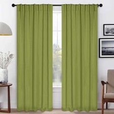 Superior 2-Pc Solid Room Darkening Blackout Curtain Panels Back Tabs 42x108" NEW