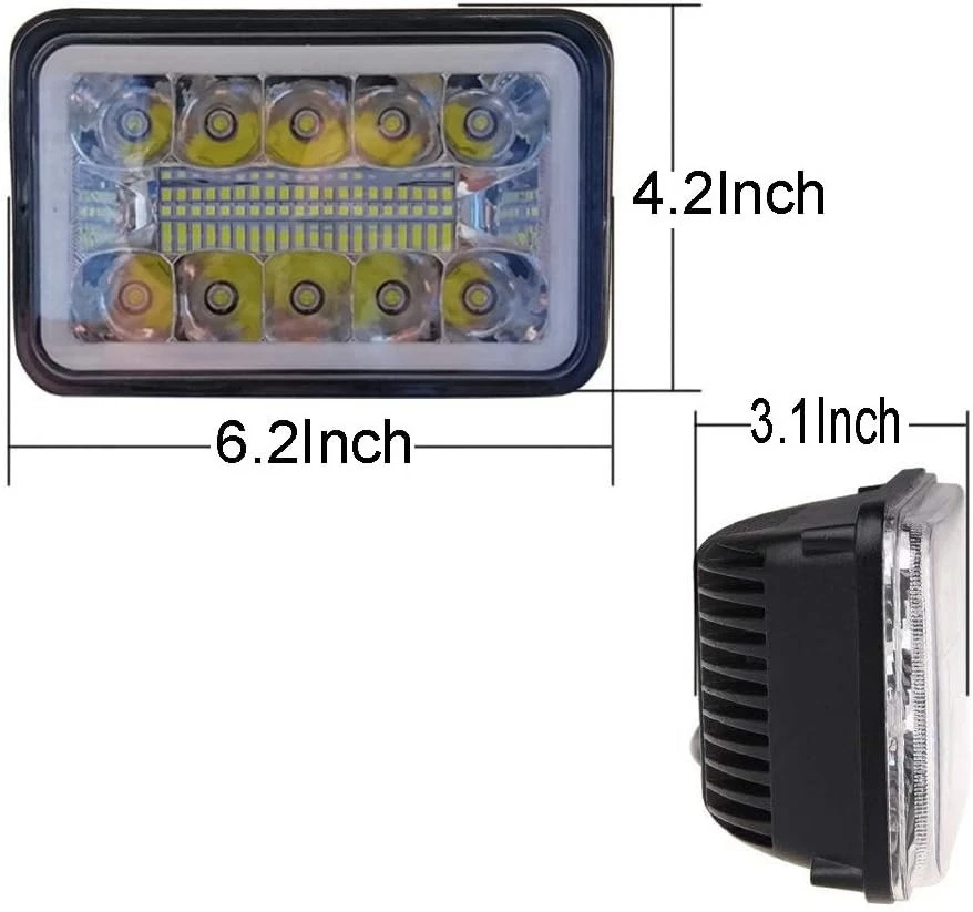 4x Faros LED HI-LO Fit Dodge Ram B150 B250 B350 Van 1981 1982 1983-85 4x6" Foto 4 de 4