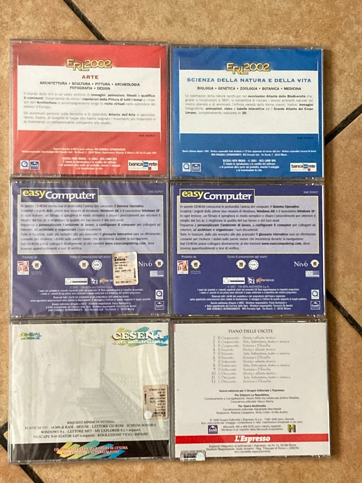 Lotto 6 CD ROM Enciclopedie Rizzoli Larousse Umberto Eco Cesena PC Vintage - Immagine 3 di 4