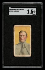 SGC 1.5 FAIR E95 BILL CARRIGAN 1909 PHILADELPHIA CARAMEL GRADED PREWAR MLB TPHLC