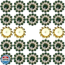 TKDUJH 100pcs 14mm Gold Claw Sew on Rhinestones, Crystal Gems Jewels for Craf