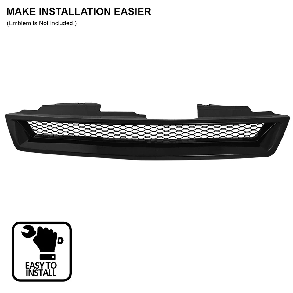 Fits 1994-1997 Honda Accord 2/4Dr Black Mesh Style Front Hood Grille ABS 1PC Foto 4 de 4