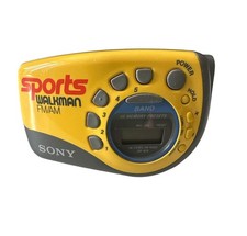 Sony Sports Walkman FM AM Radio SFM-M78 Yellow Vintage Portable Wrist Radio
