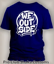 Mens Sport We Ouside Tee Navy Blue Shirt Streetwear Hip Hop Graphic Big Tall Sm