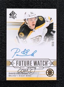 2014-15 SP Authentic Future Watch Auto /999 David Pastrnak #282 Rookie Auto RC