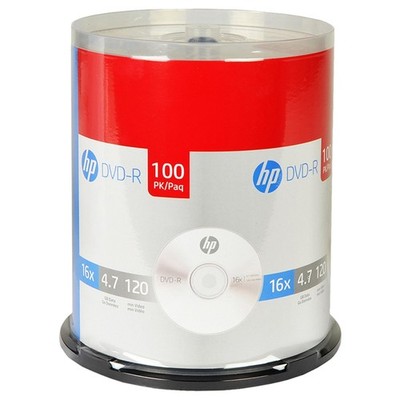 HP 16x Speed 4.7GB 120-Minute DVD-R Blank Media - 100 Piece Spindle (DM16100CB4)