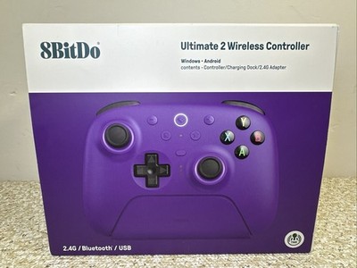 8BitDo Ultimate 2 Bluetooth Controller W/Hall Effects Charging Dock Purple New