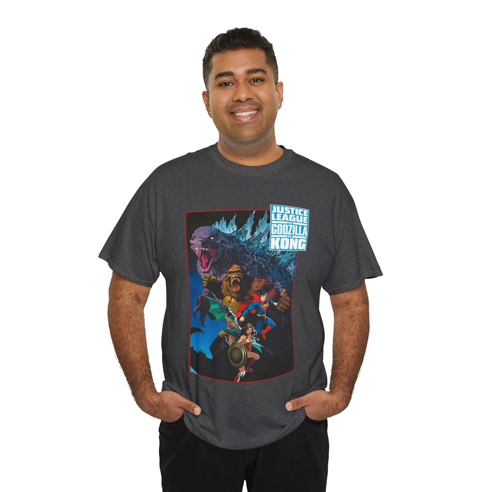 Justice League Vs god zilla Vs Kong T-Shirt - Dan Mora Art - Superman - DC Comics