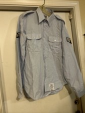 AIR FORCE USAF REGULATION SHIRT MENS LONG SLEEVE UNIFORM DRESS BLUE 16 1/2