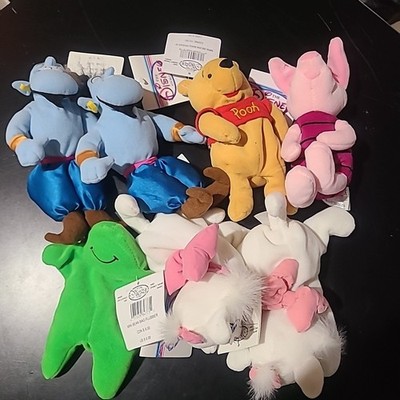 Disney Store Vintage 8'' Bean Bag Plush Lot of 7!  NEW - NWT - Vintage