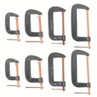 8 PC Set - Heavy Duty Steel C-Clamp | 3", 4", 6", 8" | Industrial Strength