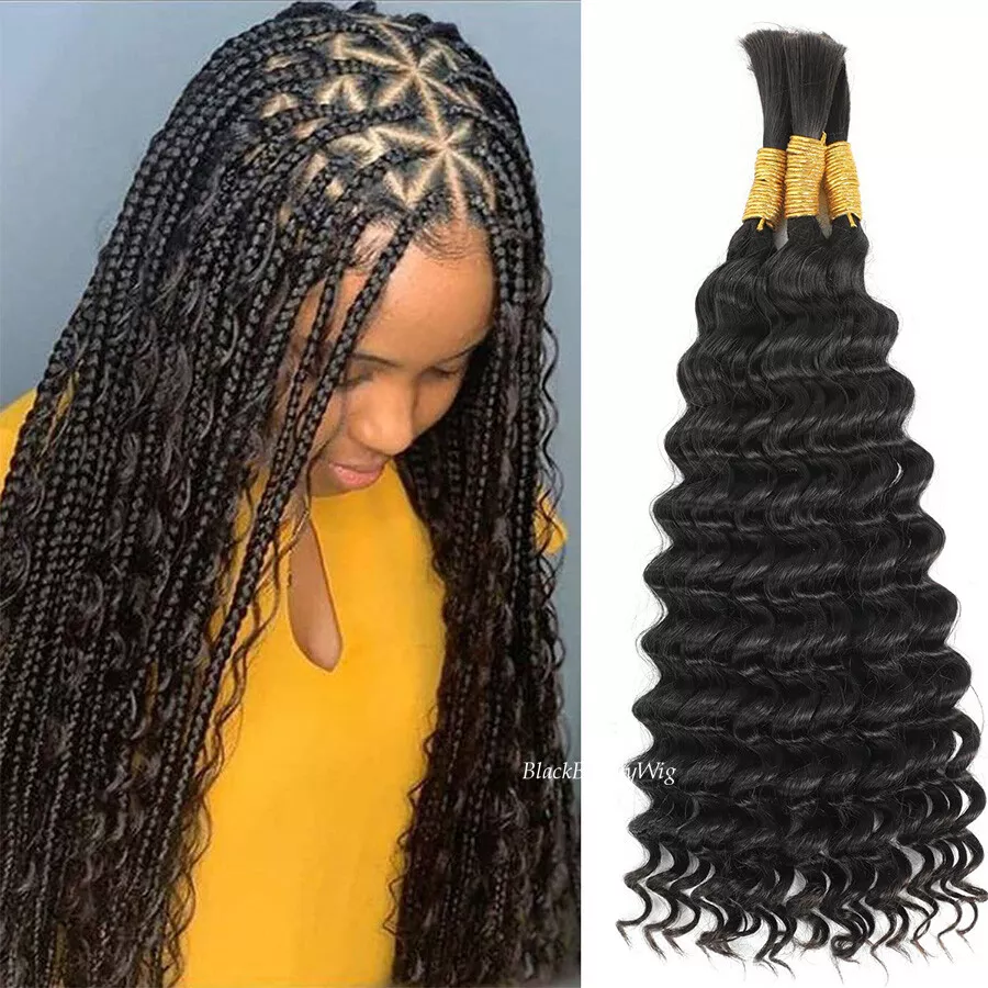 Human Hair For Micro Braids Deep Curly Wave Bulk Hair Braiding No